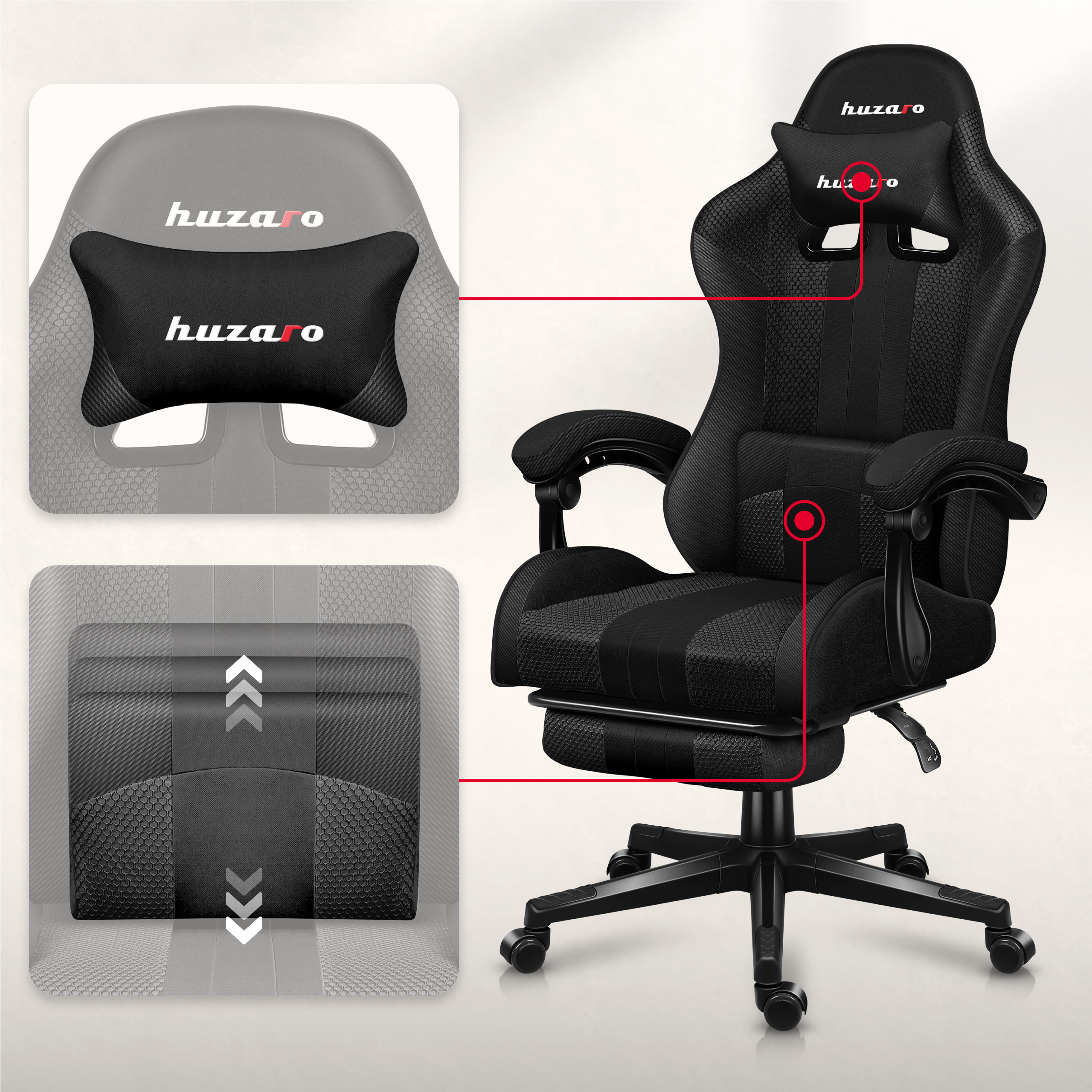Poduszka mięśni karku do fotela Huzaro Force 4.7 Carbon Mesh