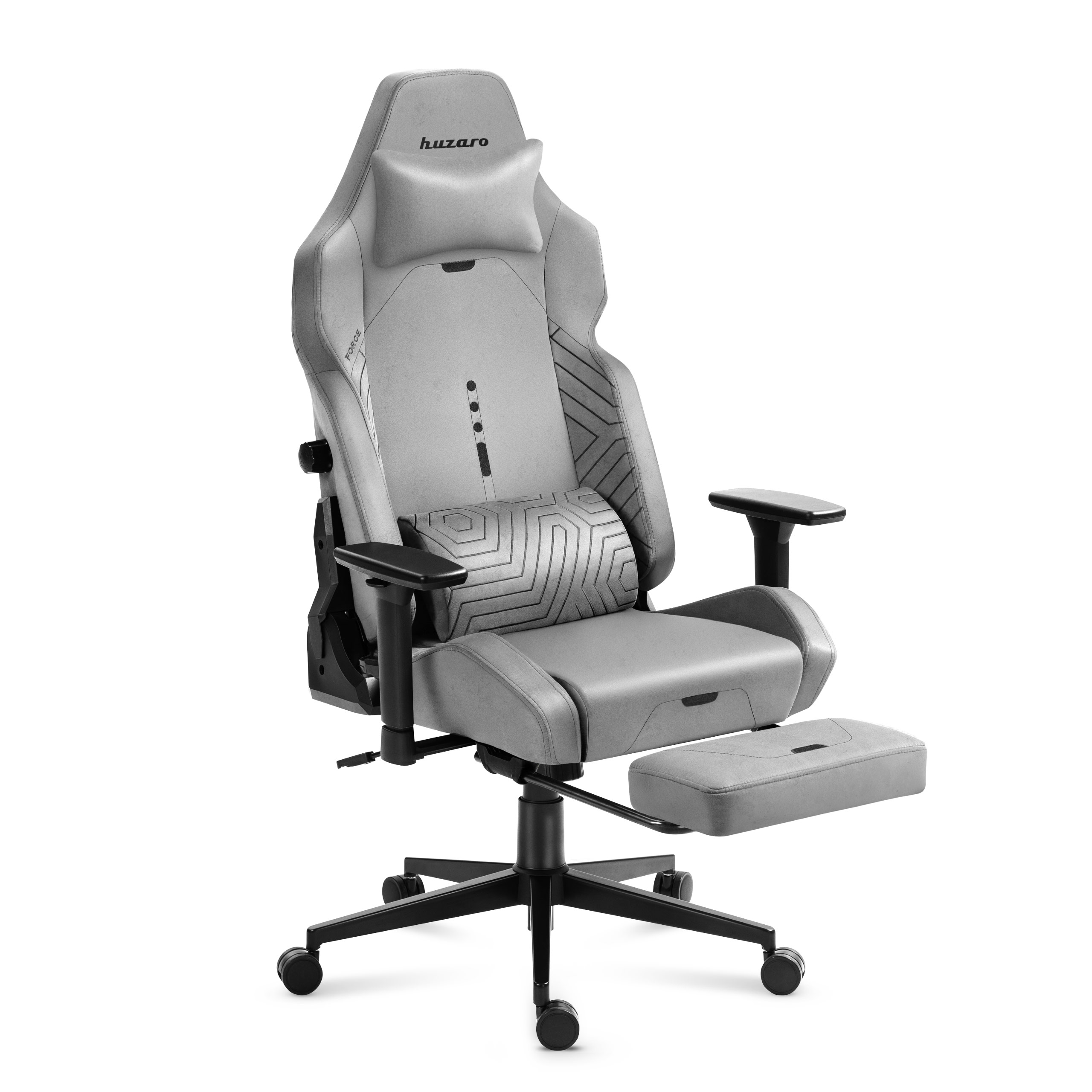 Lewy skos fotela gamingowego Huzaro Force 7.6 Grey