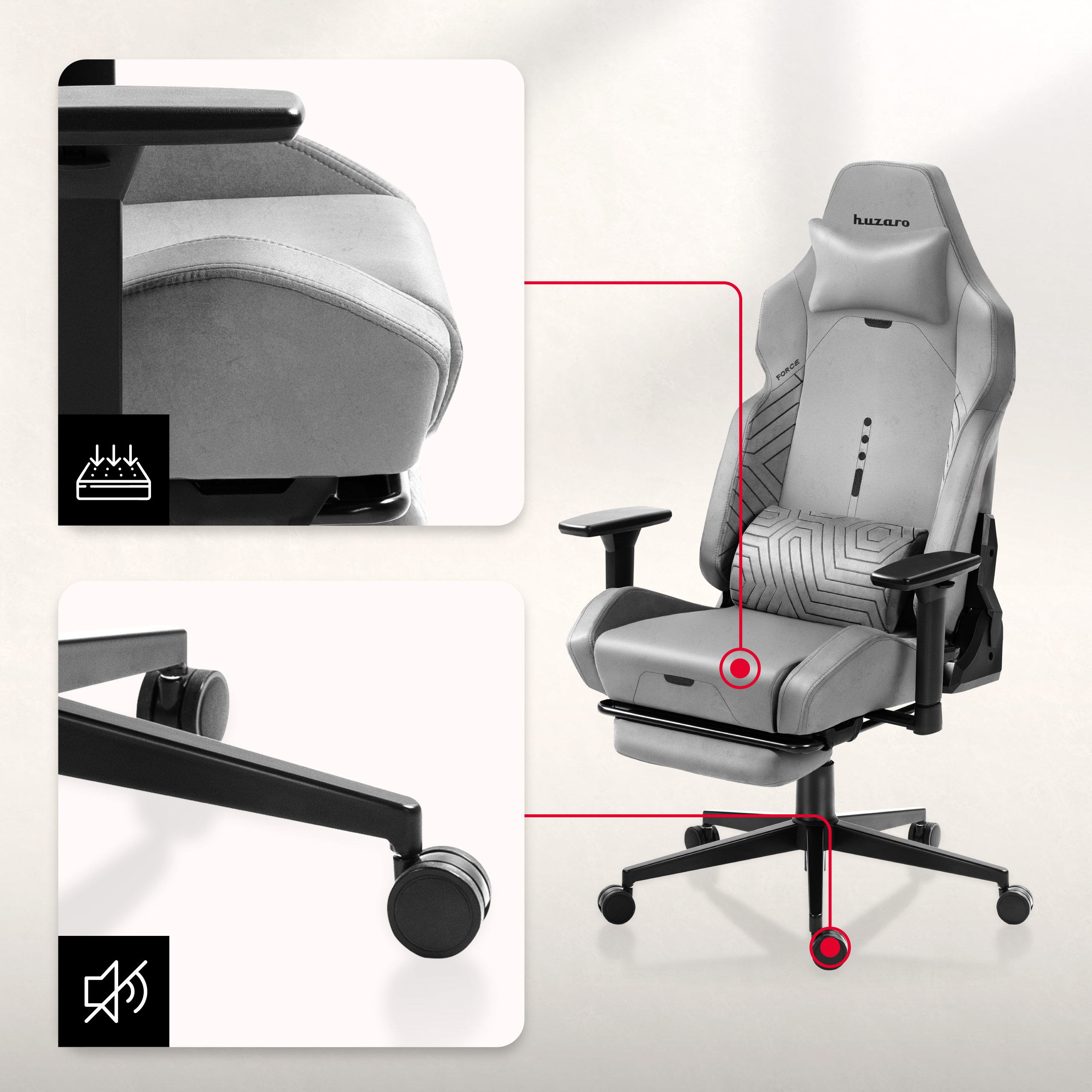 Technologia molded foam Huzaro Force 7.6 Grey