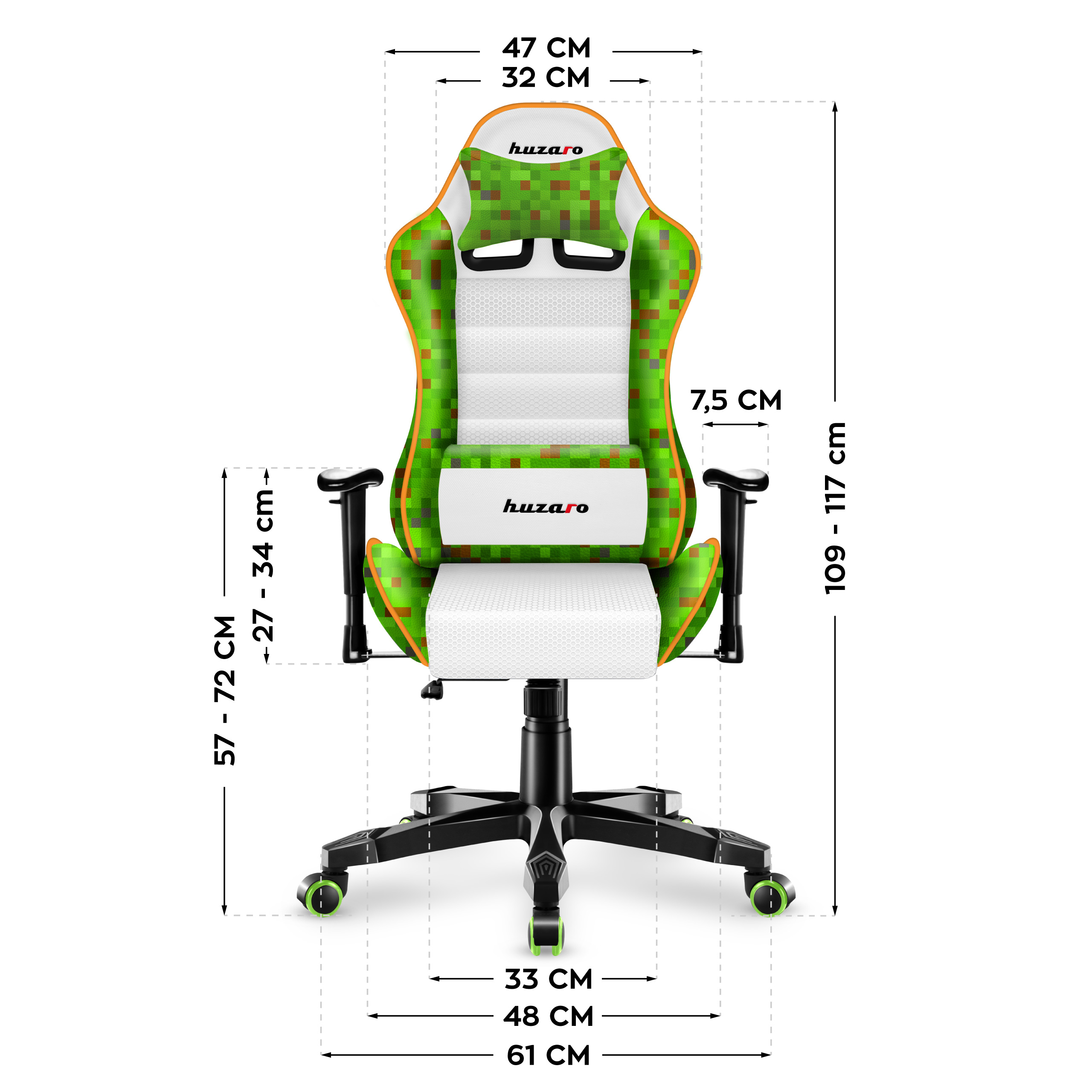 Wymiary fotela Ranger 6.0 Pixel